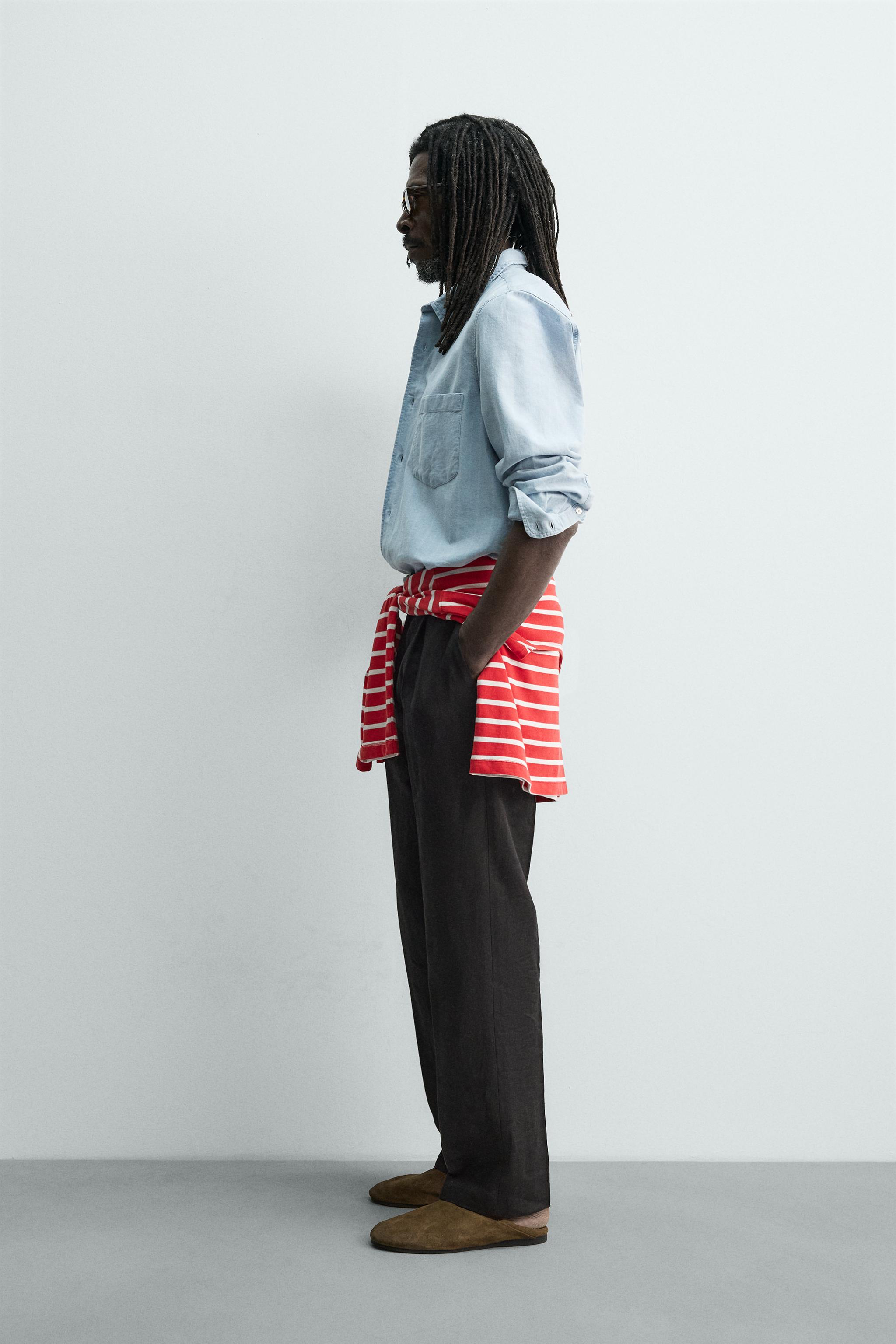 JACQUARD DENIM SHIRT AARON LEVINE X ZARA