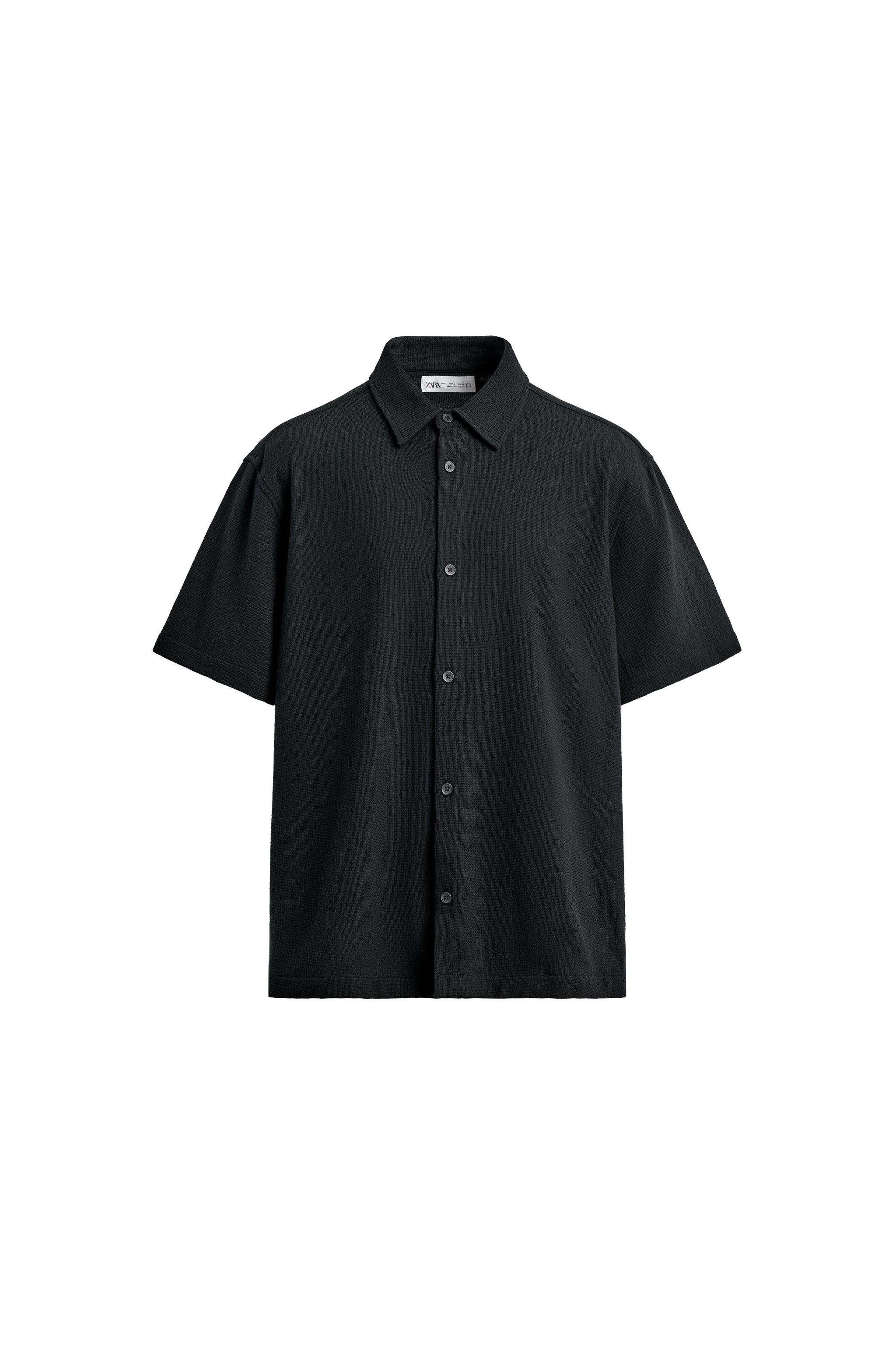 CAMISA COM ESTRUTURA CONFORT - Preto | ZARA Brasil