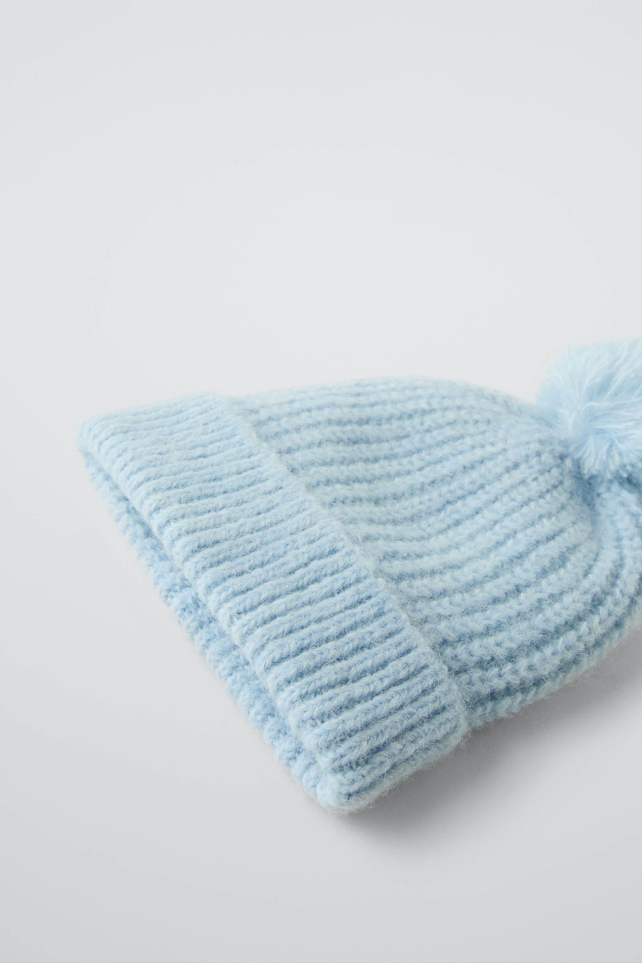 POMPOM KNIT HAT SKI COLLECTION - Light blue | ZARA United States