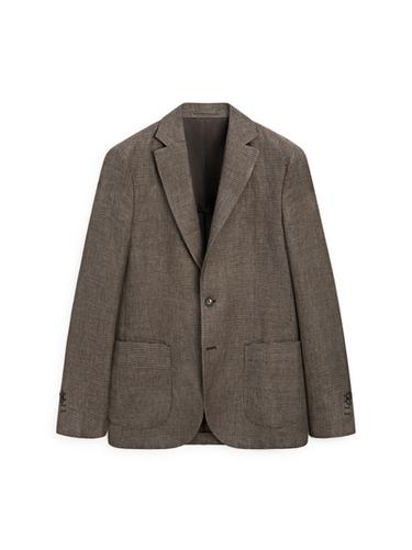 Veste en lin avec poches - Marron clair de Zara