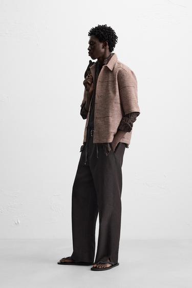 CHEMISE STRUCTURE BRODÉ - Marron de Zara - Image 4