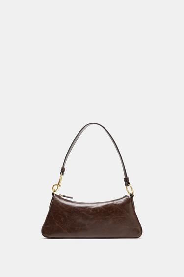 BOLSO DE OMBRO ALONGADO - Chocolate de Zara