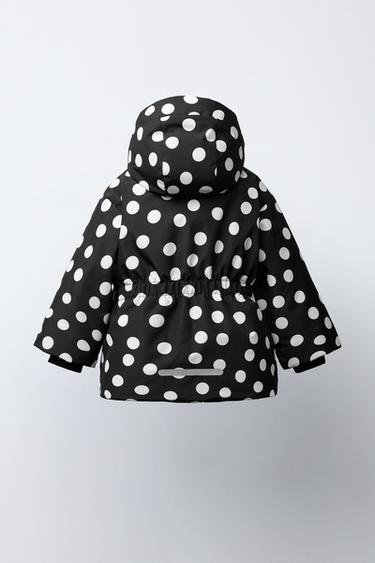 VESTE RÉSISTANTE À L'EAU ET COUPE-VENT À POIS - Noir de Zara - Image 3