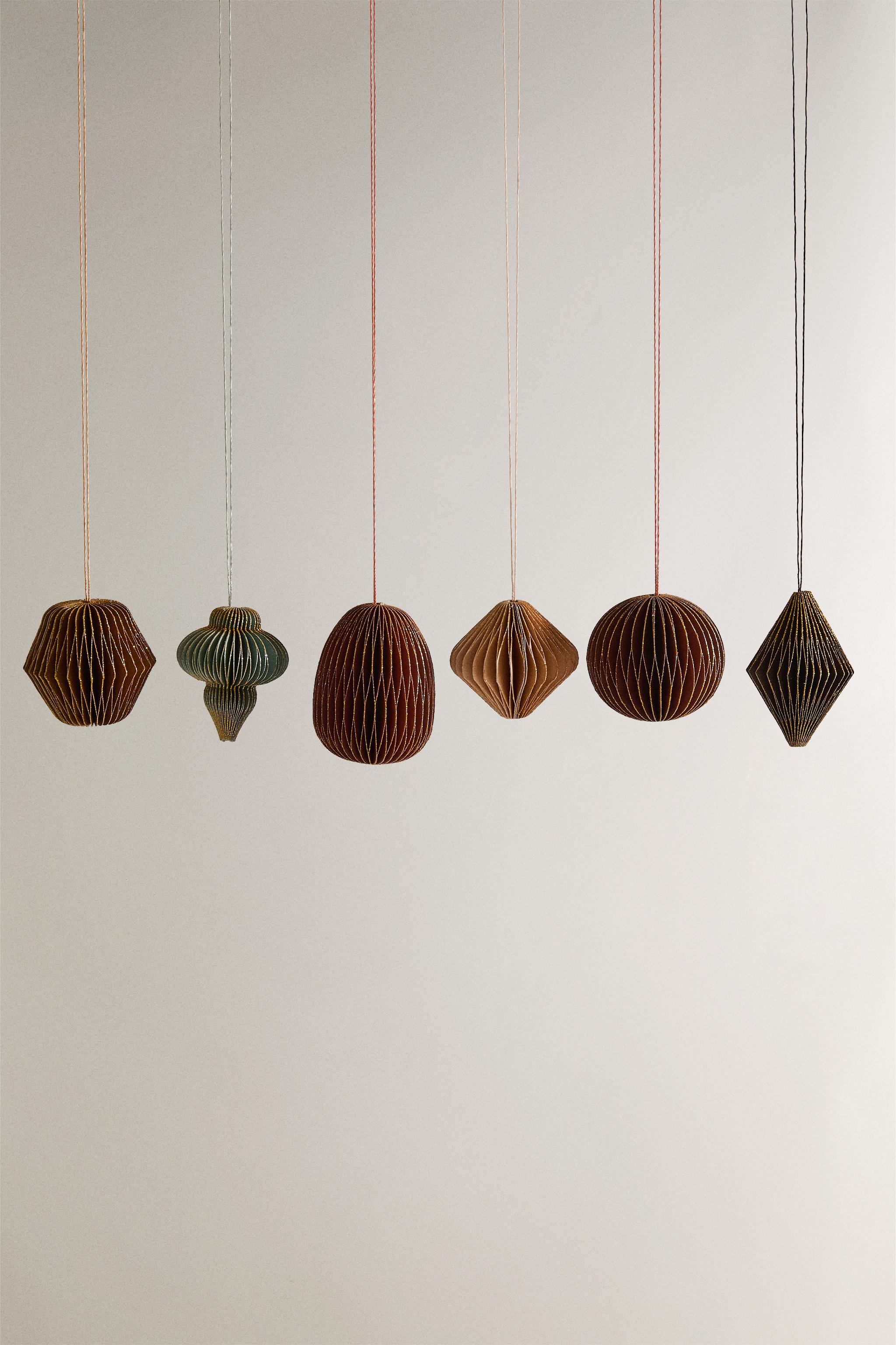 SET OF CHRISTMAS PAPER SHAPES ORNAMENTS (SET OF 12)