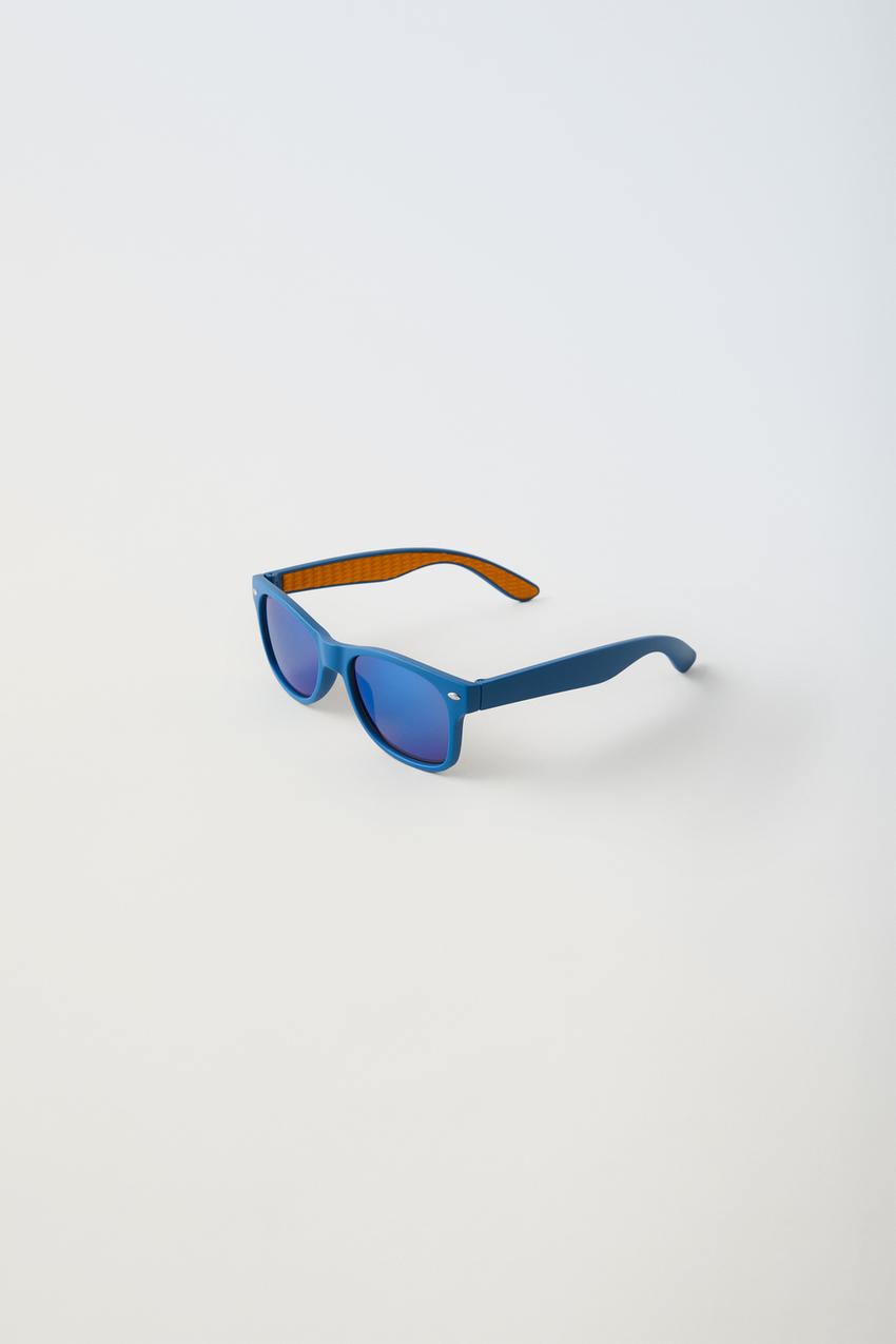 Zara - Plastic Frame Mirror Sunglasses - Blue - Kids