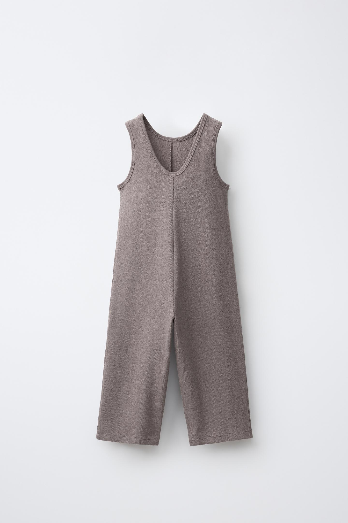 Детский комбинезон Zara Plain Jumpsuit, цвет: Коричневый / Серо-коричневый — фото 3
