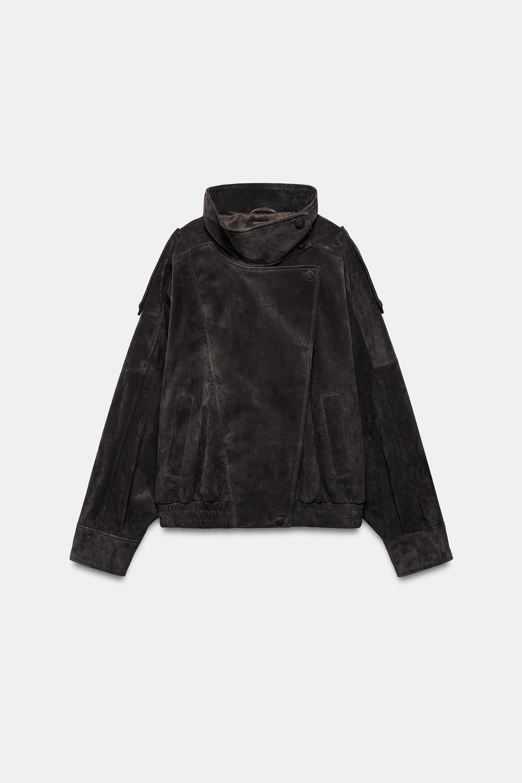 BLOUSON DE MOTARD 100% CUIR DAIM BOUTONS REVÊTUS