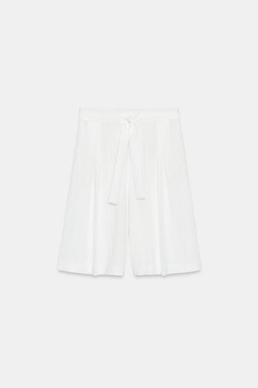 SHORT LONG AVEC CEINTURE ZW COLLECTION - Blanc cassé de Zara - Image 5