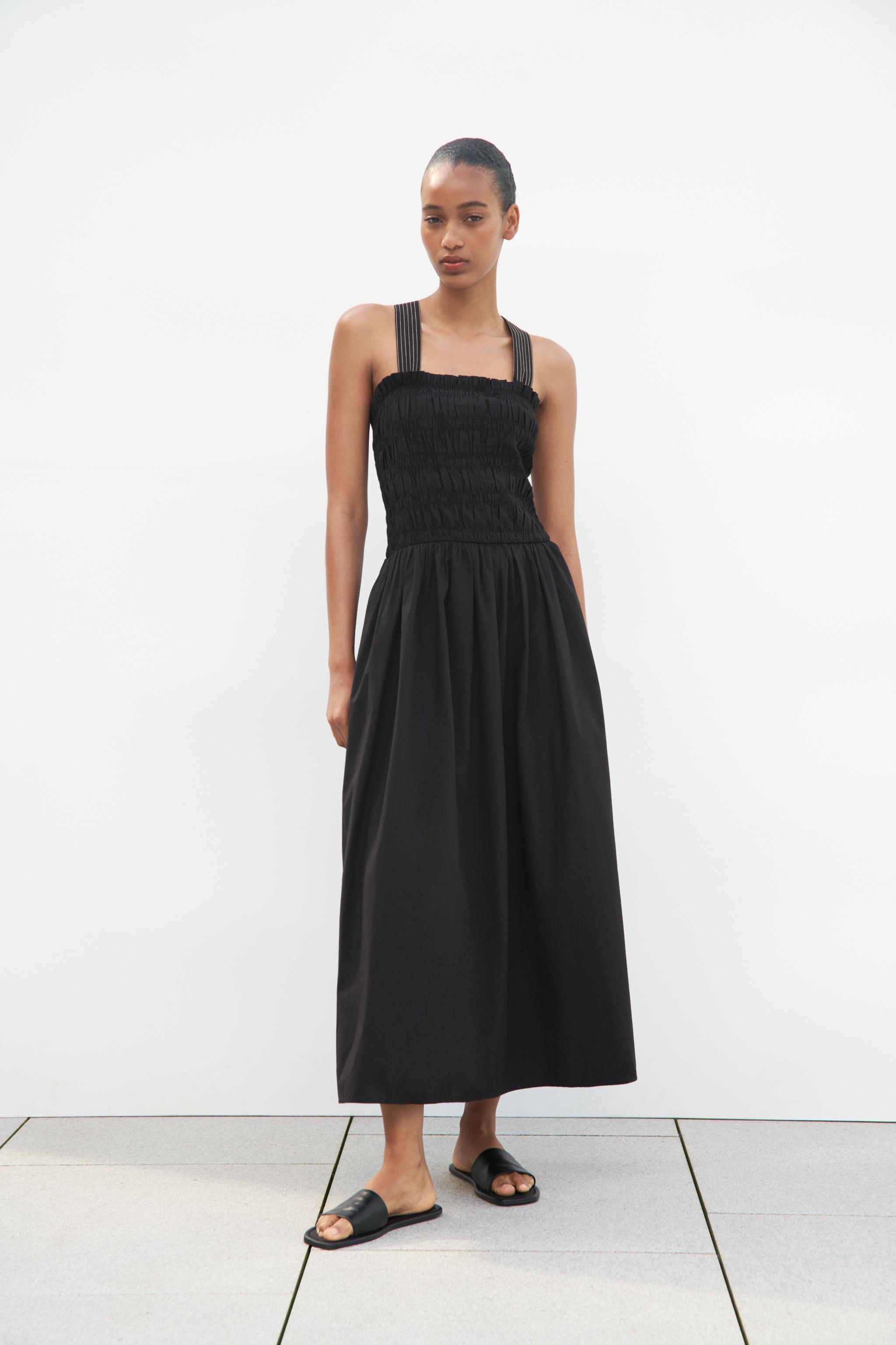 Zara black cheap dress midi