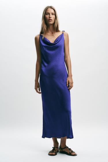MIDI CAMISOLE DRESS WITH HARDWARE - Ink blue by Zara - Image 0