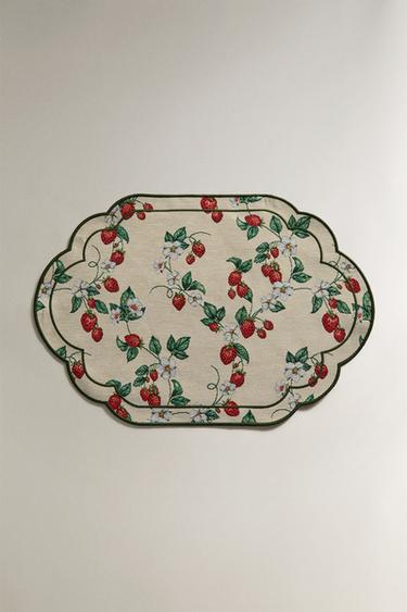 TISCHSET JACQUARD ERDBEEREN - Grün von Zara - Bild 0