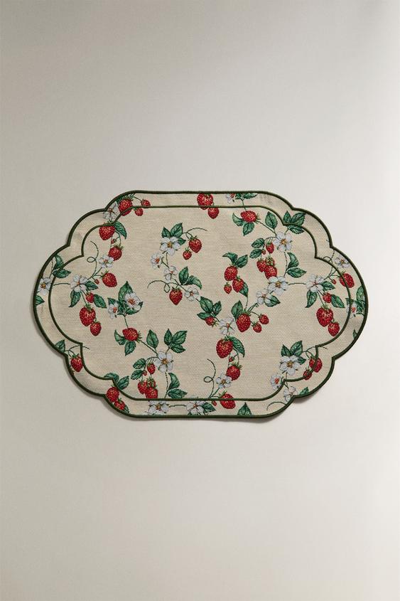 STRAWBERRY JACQUARD PLACEMAT - أخضر الخاص بـ Zara - صورة 0