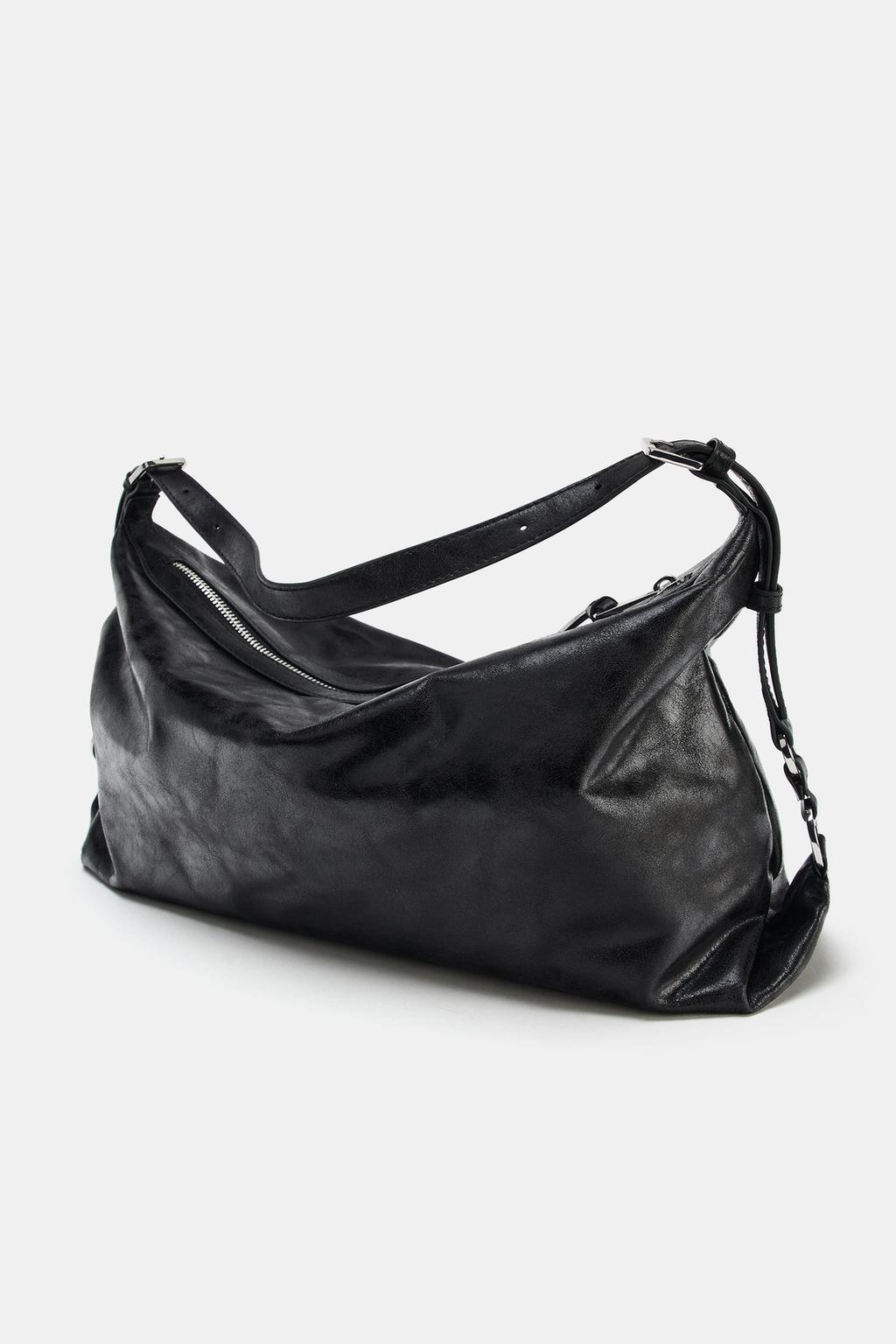 METALLIC BUCKLE SHOULDER BAG