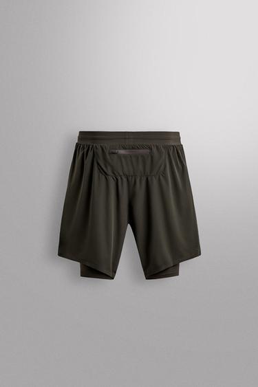 2-IN-1 PERFORATED SHORTS - Dark brown by Zara - Image 7