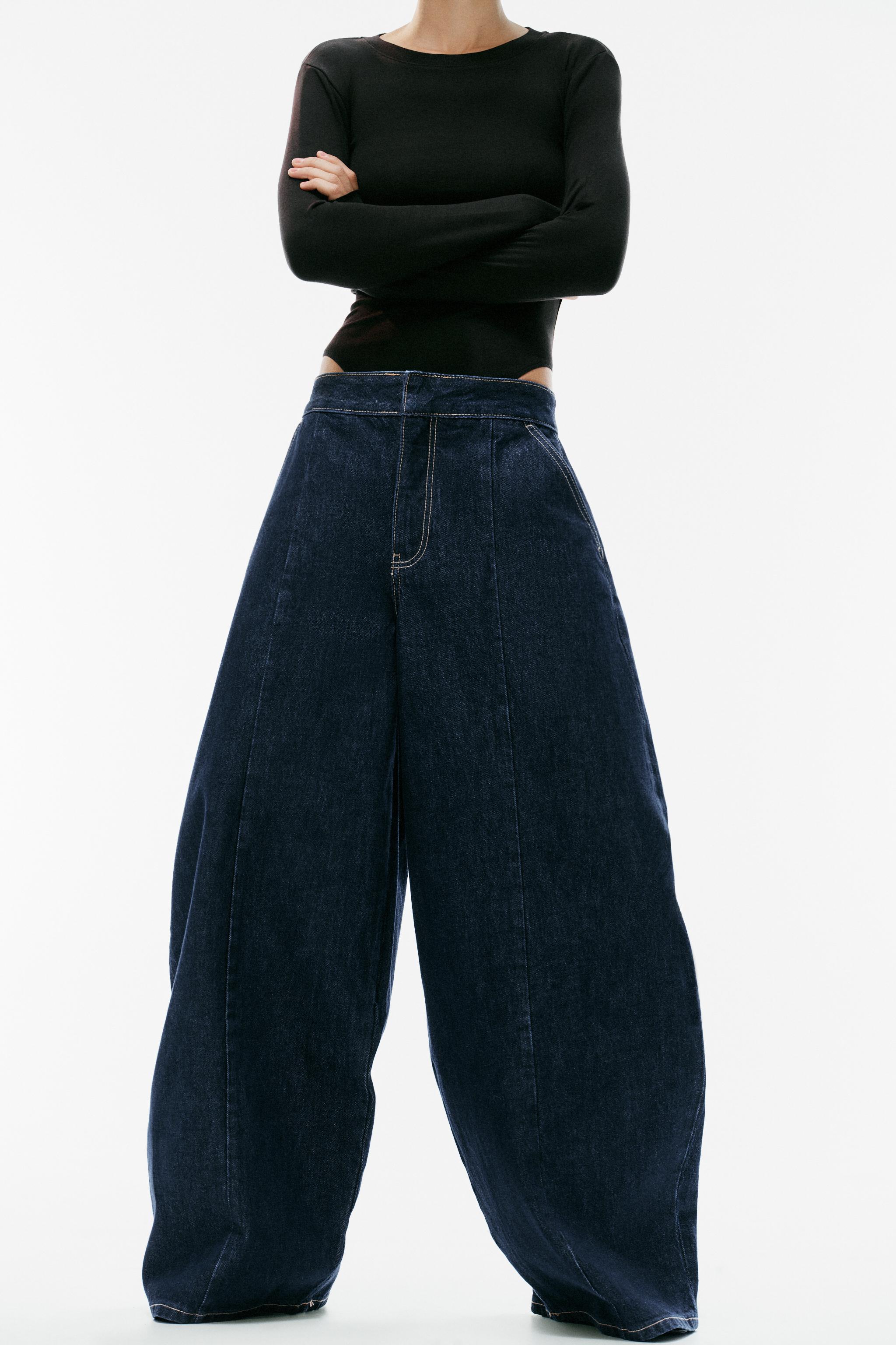 Женские джинсы Zara TRF SEAMED BALLOON JEANS — фото 3