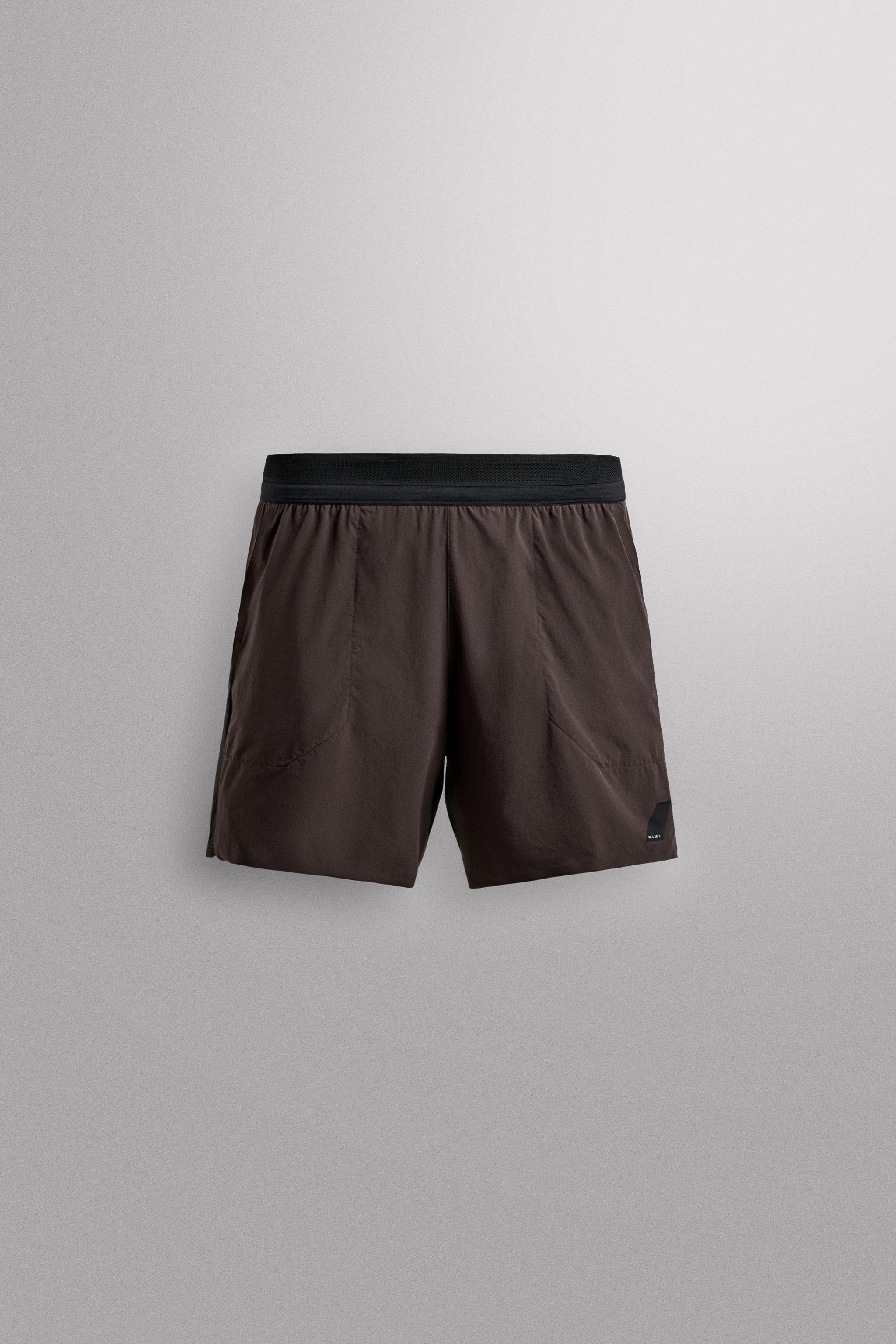 COLOR BLOCK RUNNING SHORTS - Brown | ZARA United States