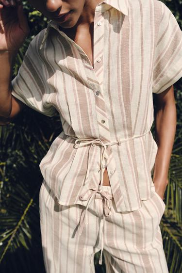 STRIPED METALLIC THREAD SHIRT - Multicoloured by Zara