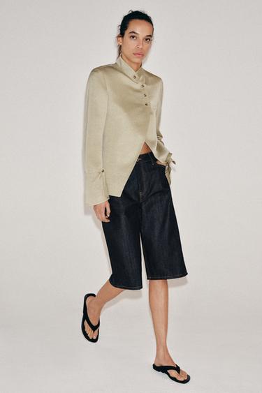 ZW COLLECTION DENIM BERMUDA SHORTS - Blue by Zara - Image 5