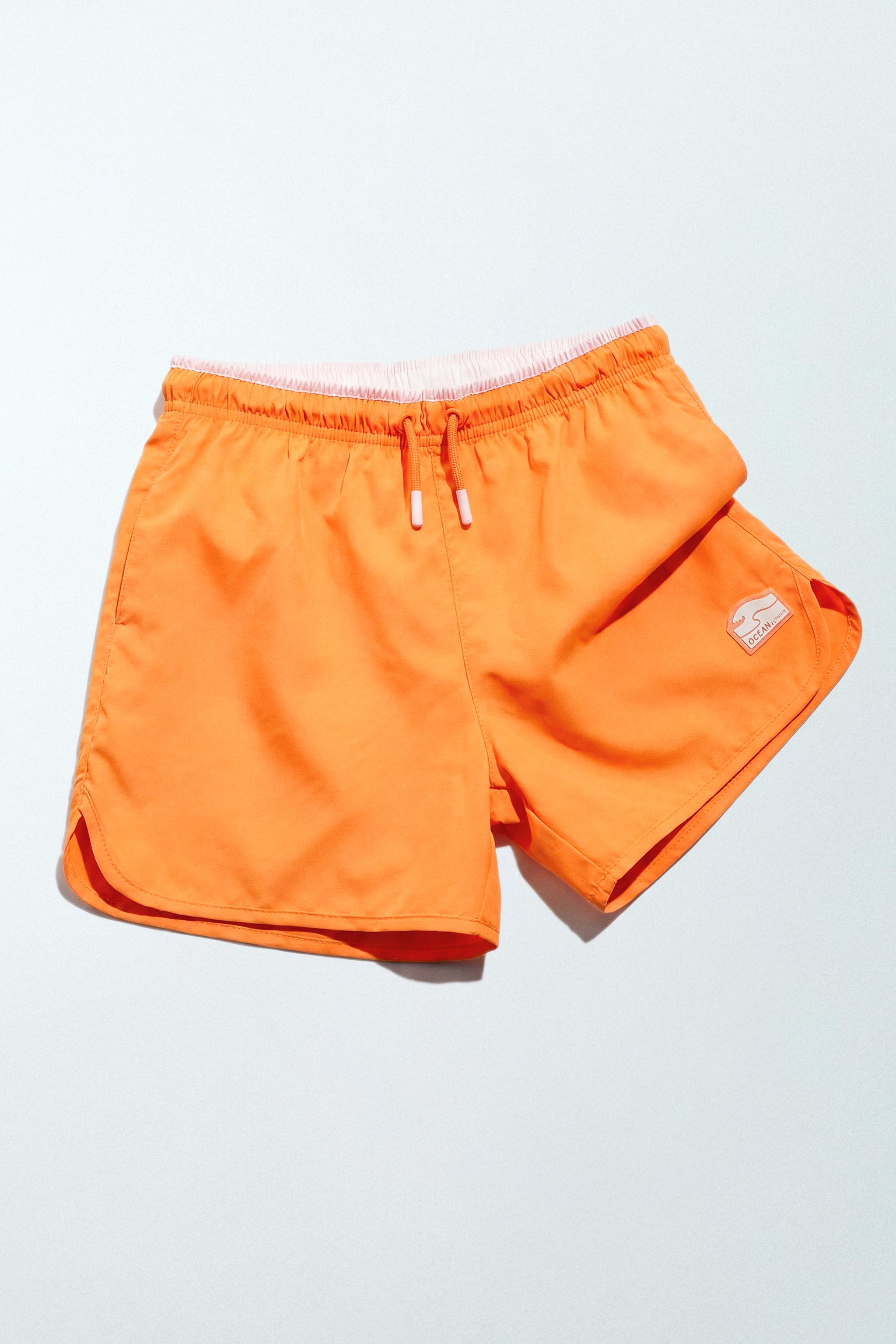 QUICK-DRY SWIM SHORTS (AGES 6-14) — Neon orange