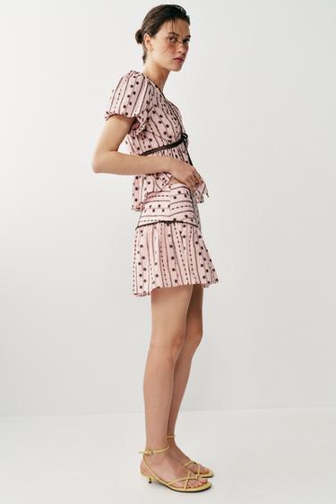 EMBROIDERED SKORT - Pink by Zara - Image 3