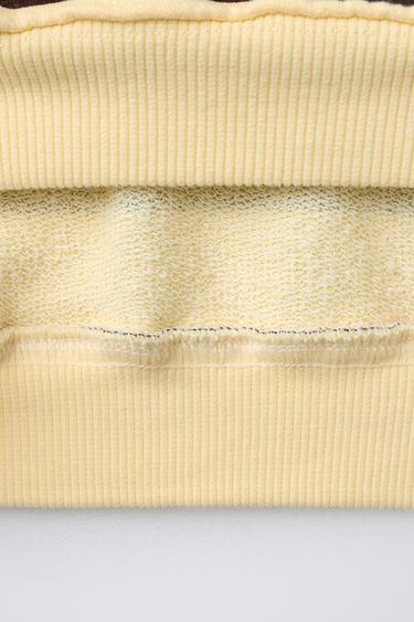 STRIPED PRINT SWEATSHIRT - Light yellow by Zara - Image 3
