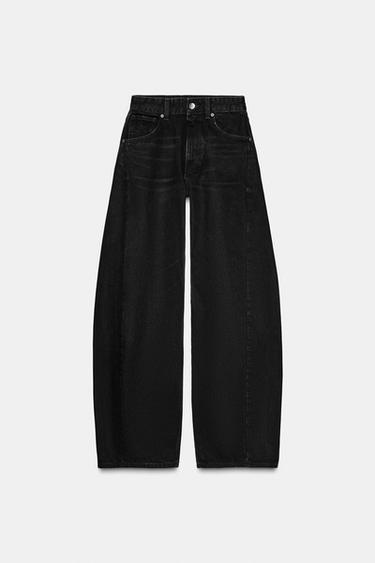 JEANS OVERSIZE TRF TIRO MEDIO - Negro de Zara