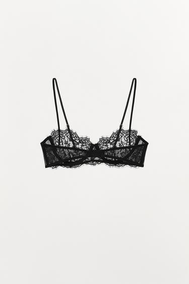 SOUTIEN-GORGE À ARMATURES EN DENTELLE - Noir de Zara - Image 3