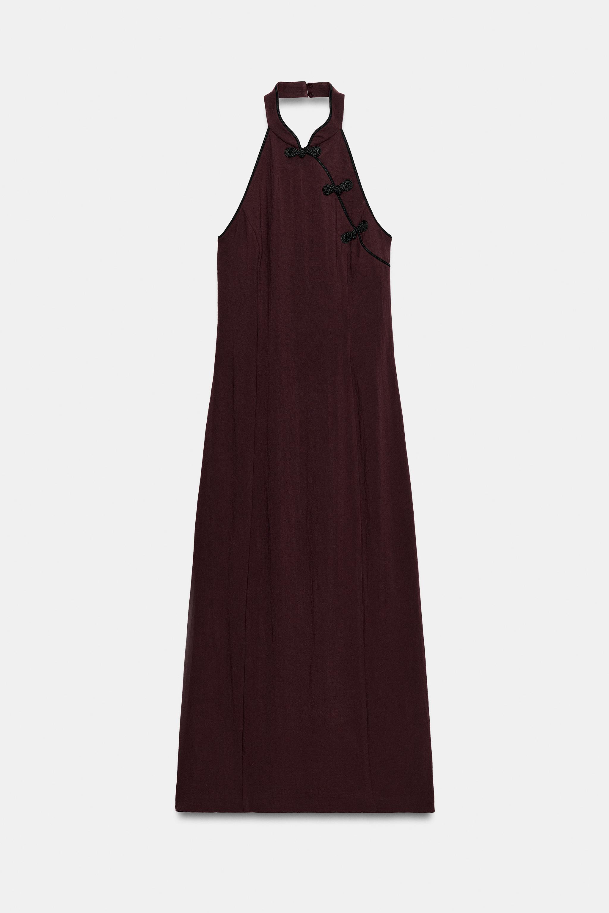 HALTER FROG FASTENING DRESS