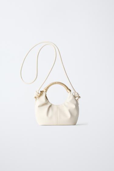 SAC BANDOULIÈRE AVEC DÉTAIL FLORAL - Blanc écru de Zara