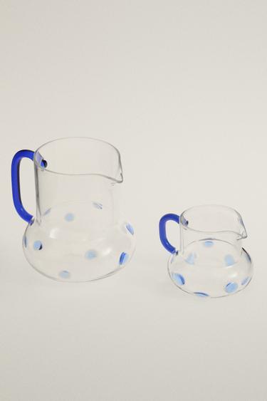 BOROSILICATE GLASS BUBBLE PITCHER — Blue 2