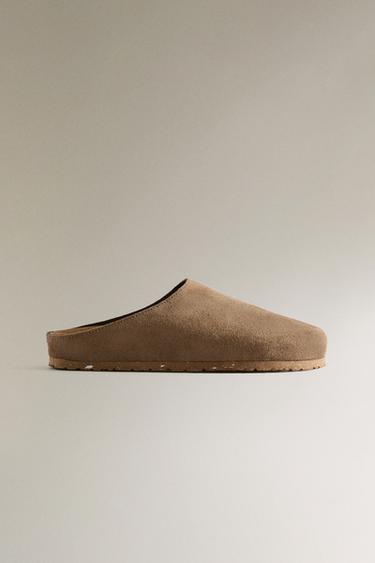 MINIMALIST LEATHER CLOGS - Brown by Zara - Image 0