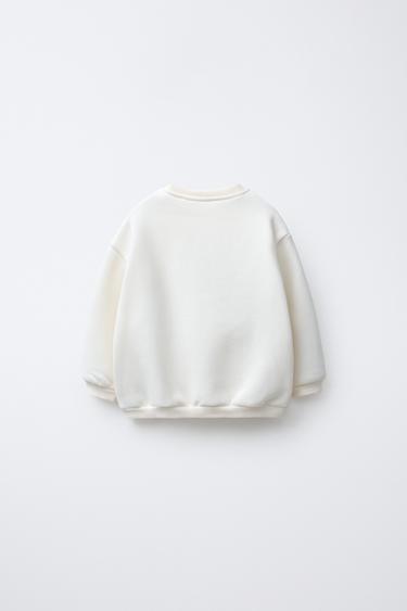 TERRY BEAR PATCH SWEATSHIRT - Ecru by Zara - Image 1