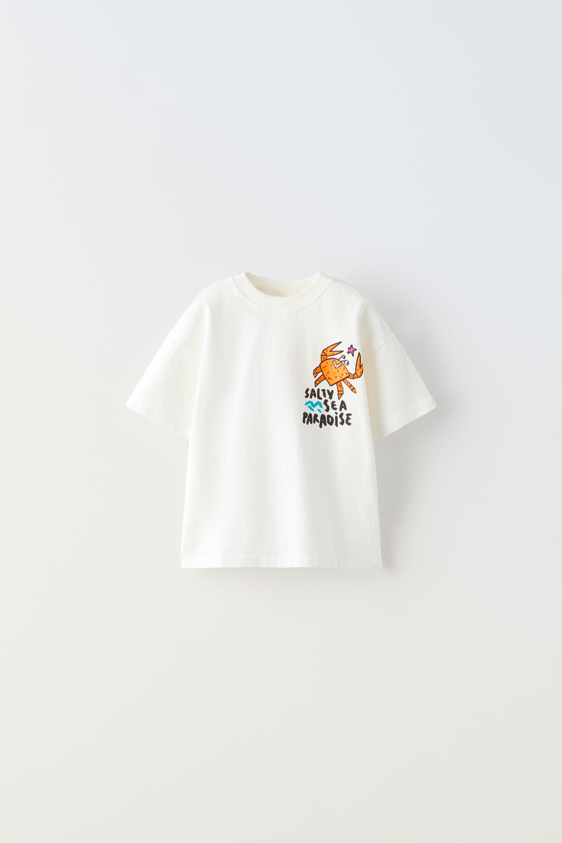 CRAB BEACH T-SHIRT - Oyster-white | ZARA United Kingdom