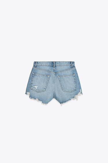 SHORT EN DENIM TRF COURBÉ TAILLE HAUTE - Bleu de Zara - Image 7