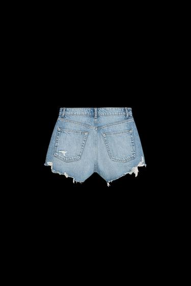 CURVED-JEANSSHORTS MIT HOHEM BUND - Blau von Zara