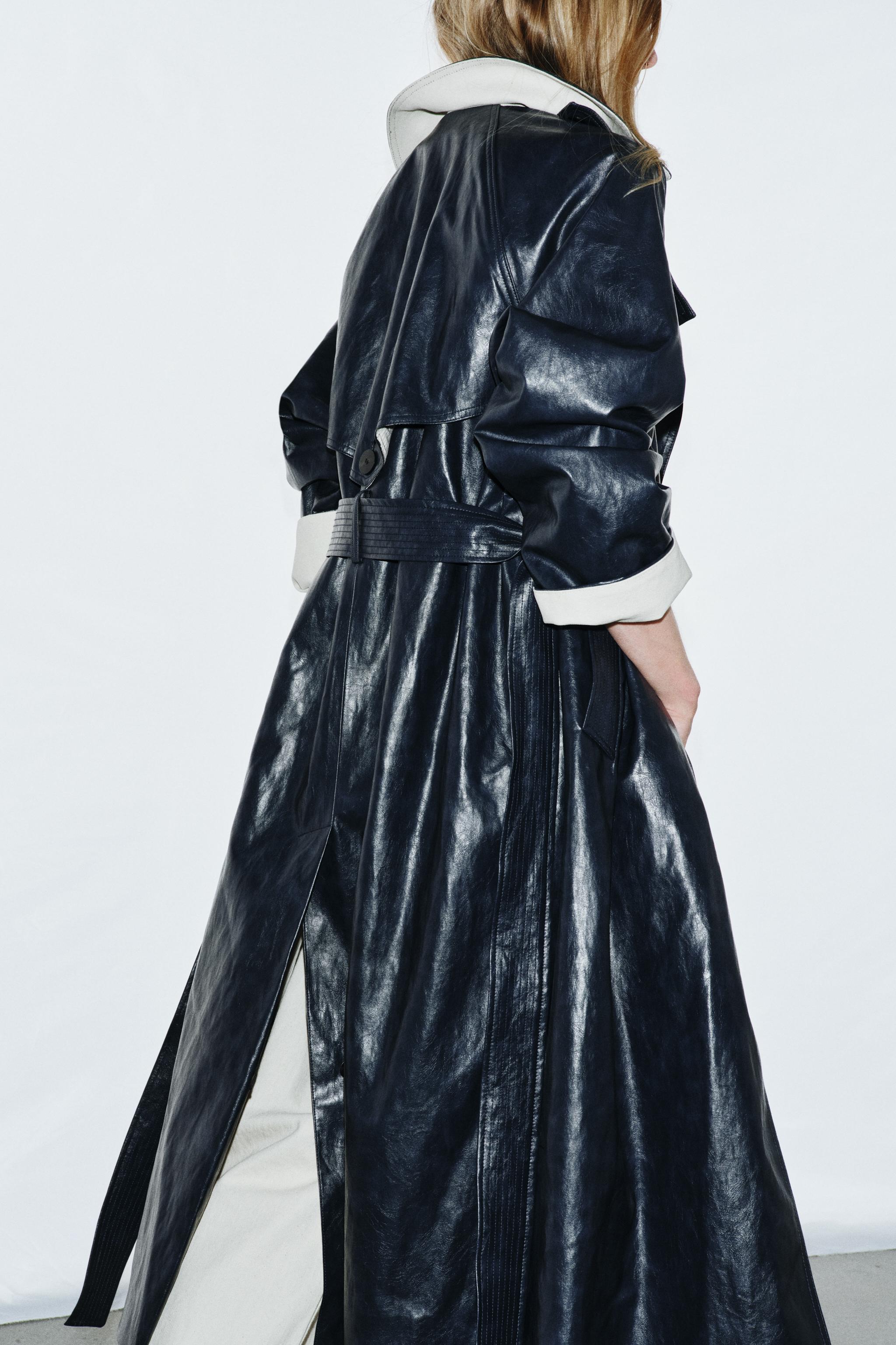 ZW COLLECTION SUNİ DERİ OVERSIZE TRENÇKOT - Görsel 3