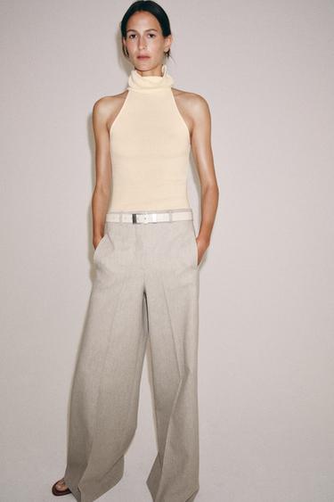 PANTALÓN RAYAS ZW COLLECTION - Arena / Vigoré de Zara
