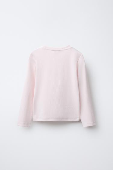 PLAIN RIBBED T-SHIRT - Pink by Zara - Image 1
