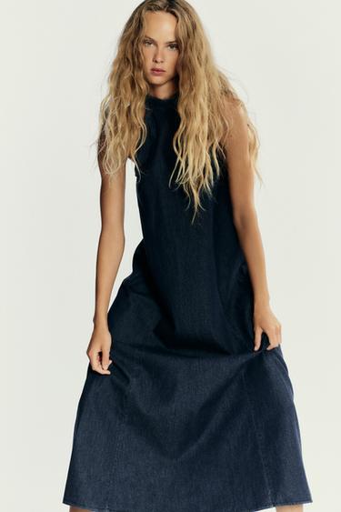 TRF HALTER DENIM DRESS - Navy blue by Zara - Image 2