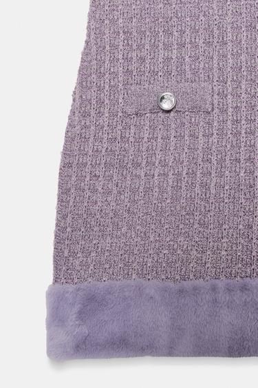 ROBE STRUCTURÉE EFFET FOURRURE - Violet de Zara - Image 6