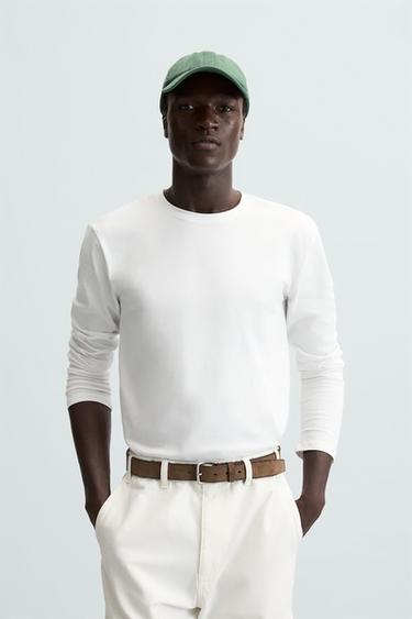 Zara BASIC SLIM FIT T-SHIRT - White