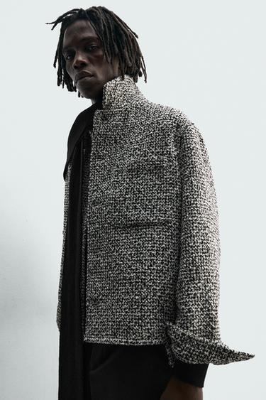 SURCHEMISE STRUCTURÉE À POCHES - Blanc / Noir de Zara - Image 5