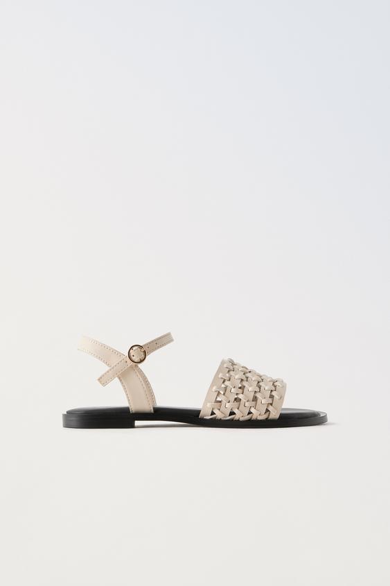 BRAIDED SANDALS - Ecru White | ZARA Ireland