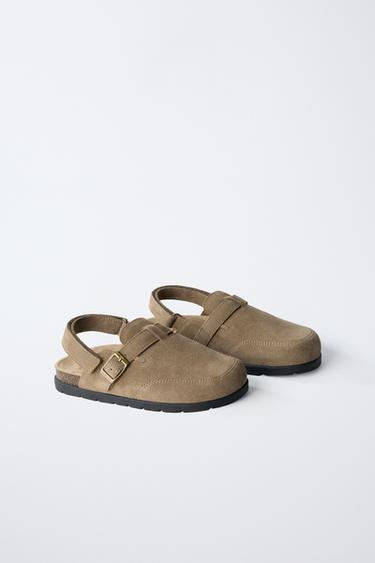 CLOGS AUS VELOURSLEDER - Braun von Zara