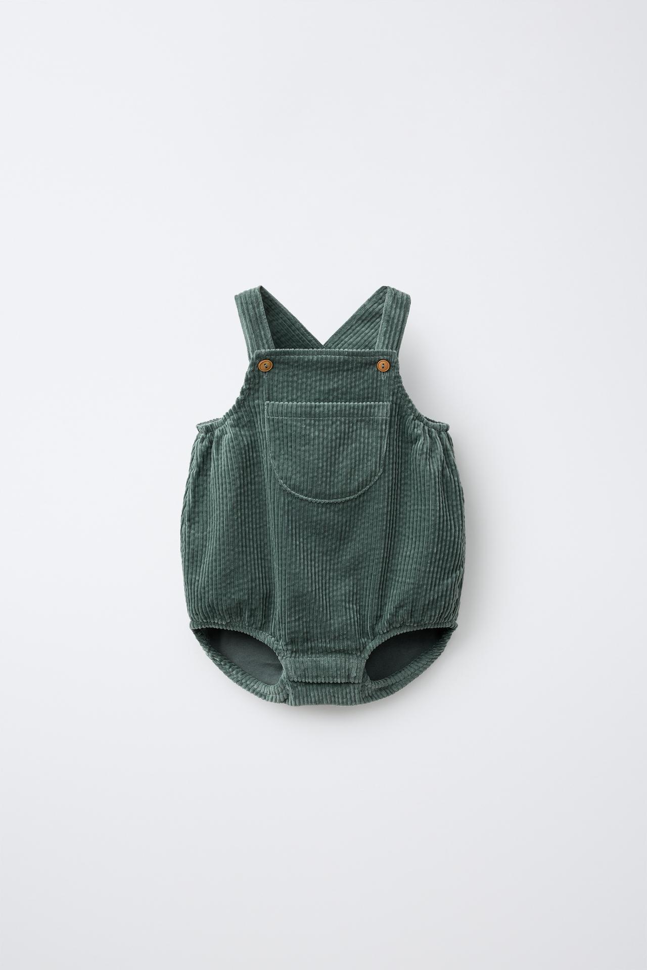 CORDUROY POCKET OVERALLS — Green / Blue