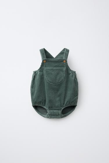 CORDUROY POCKET OVERALLS — Green / Blue 1