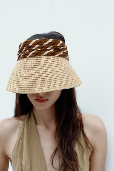 VISIÈRE FOULARD IMPRIMÉ ANIMALIER - Marron clair de Zara - Image 1