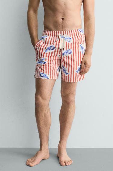 LOBSTER PRINT LONG SWIMMING TRUNKS - Multicoloured by Zara - Image 1
