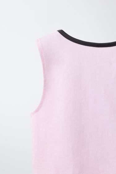 SLOGAN T-SHIRT WITH CONTRAST TRIMS - Pink by Zara - Image 3