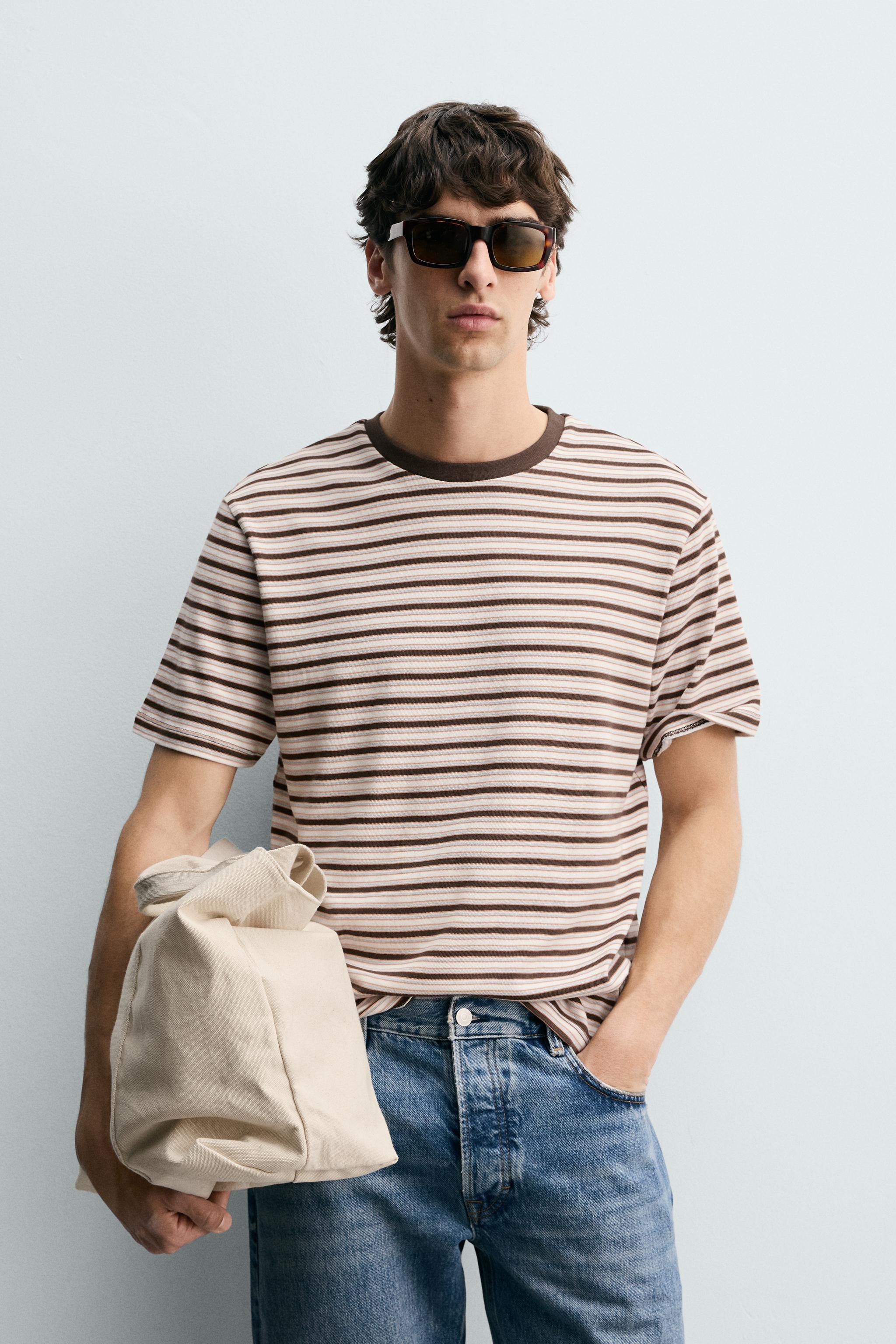 CONTRAST STRIPE JACQUARD T-SHIRT